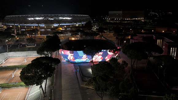 Ray Oranges Lits Up the Foro Italico Stadium for Renault